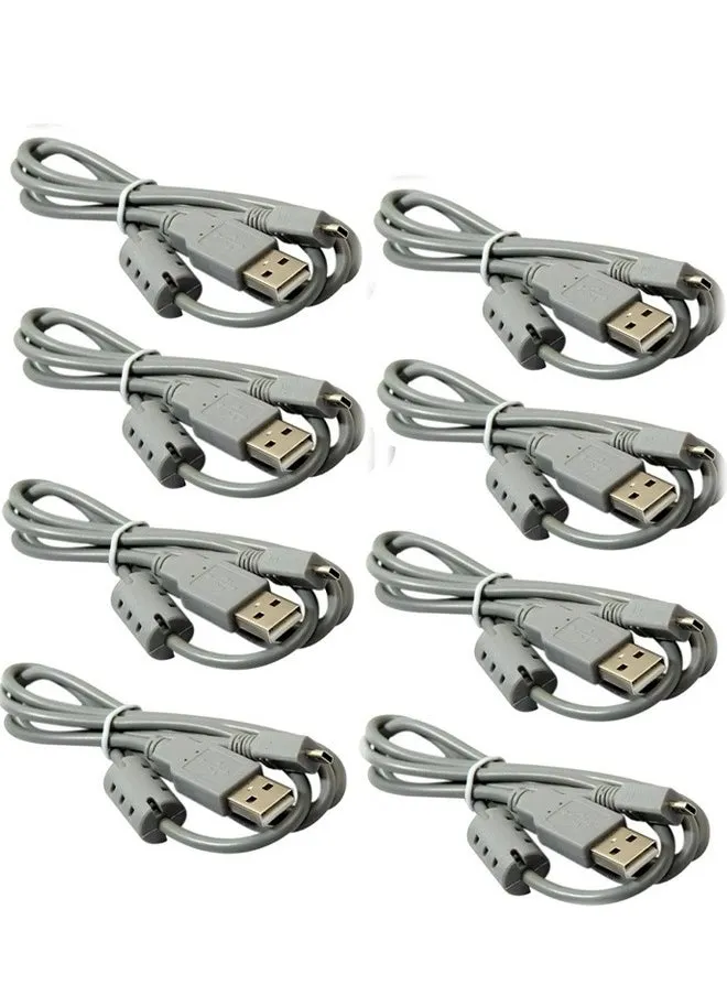 مجموعه من 8 كابل بيانات USB صغير 5Pin إلى USB 2.0 ذكر للقرص الصلب والكاميرا ووحدة تحكم بلايستيشن 3 والهاتف بطول 10 متر-1