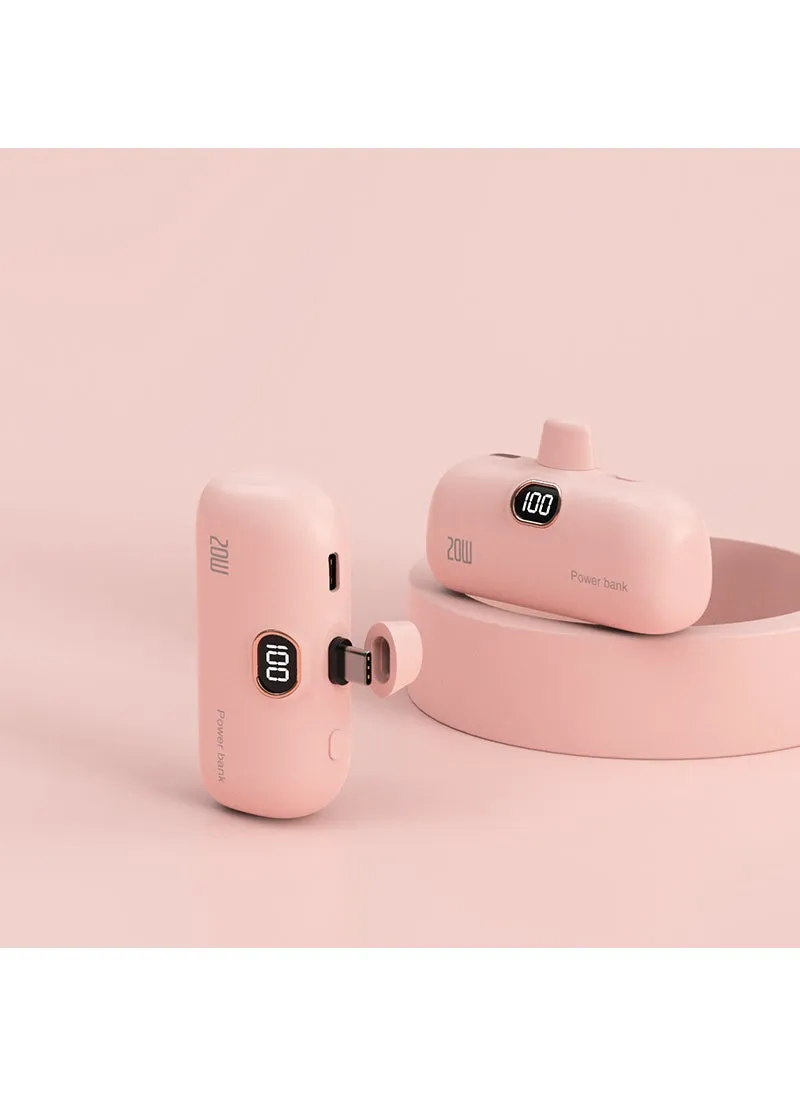 Pocket Wireless Capsule Power Bank Mini Quick ChargeK53 pink Android line K53 pink Android line-1