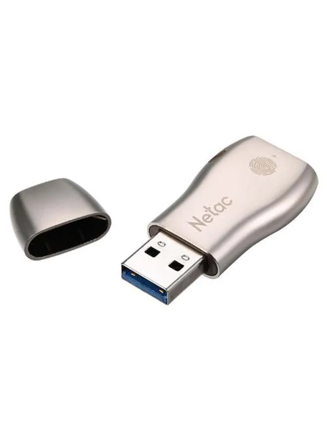 محرك أقراص USB فلاش محمول مزود ببصمة إصبع C8149-32-1 ذهبي/فضي-1