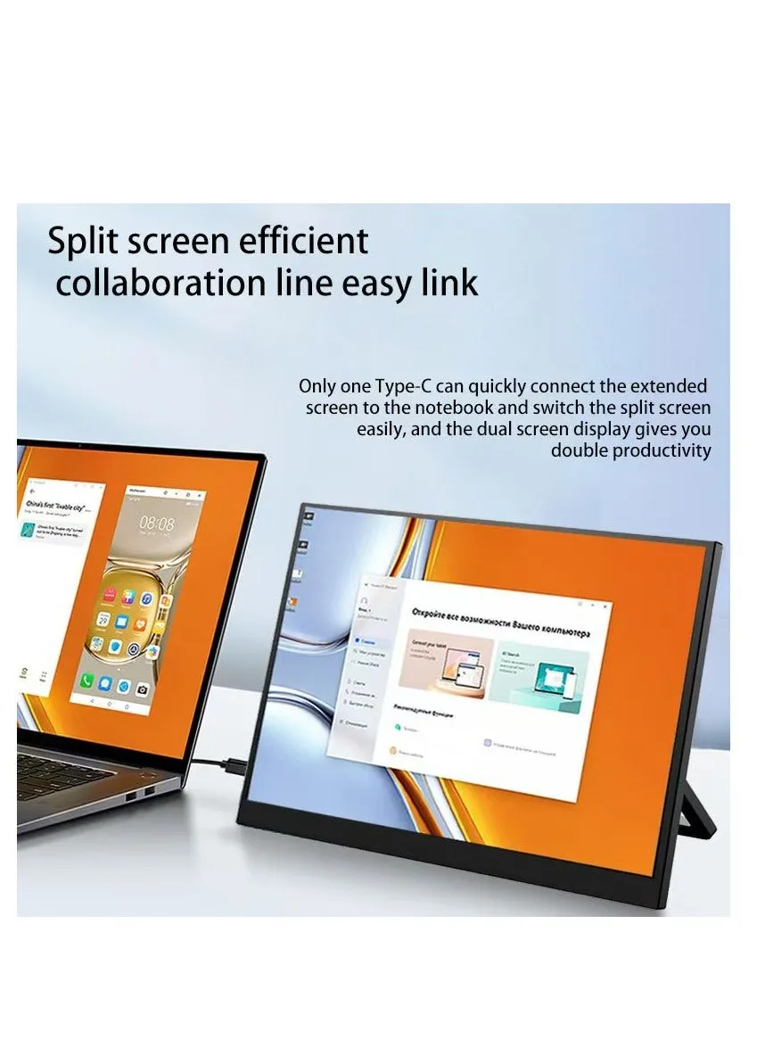 شاشة محمولة مقاس 15.6 بوصة، شاشة كمبيوتر محمول للسفر بدقة 1080 بيكسل FHD للتوصيل والتشغيل مع غطاء ذكي، شاشة كمبيوتر ثانية محمولة USB-C HDR، شاشة خارجية للعبة محمولة للكمبيوتر الشخصي والهواتف Mac وXbox-2