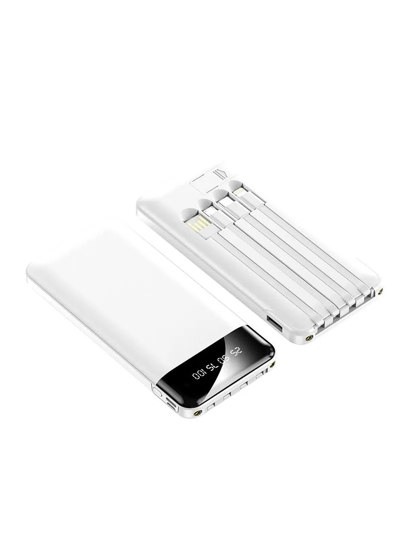 Portable Power Bank 20000mAh Fast Charge Digital Display White Belt Line-1