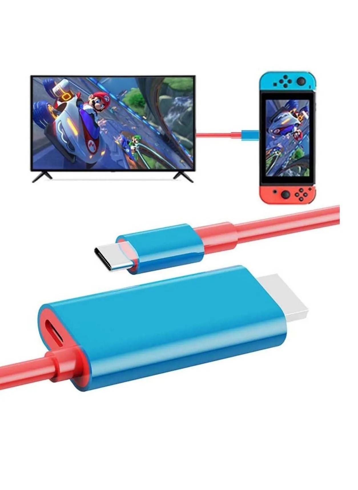 قاعدة توصيل محمولة - كابل تحويل USB Type C إلى HDMI لوضع توصيل التلفزيون على Nintendo Switch وSteam Deck وSamsung Dex Station وS21/S20/Note20/TabS7 4K للسفر-1