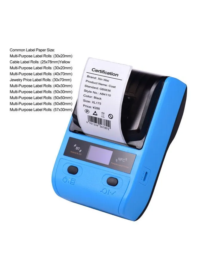 Portable Thermal Label Printer Blue-2