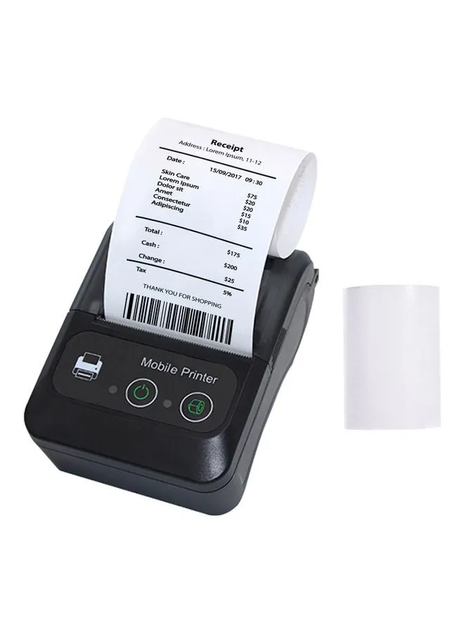 Portable Wireless Thermal Printer Black-1