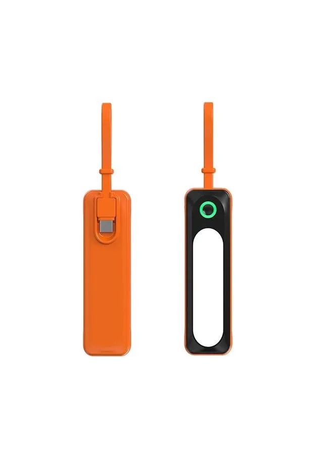 Powerful Power Bank With 5000mAh Fast Charging, Reliable Protection, Samsung Galaxy S22 S23 S21, S20 Android Phones airplane Travel Small Portable Charger with Anti-slip Type-c cable Orange-1