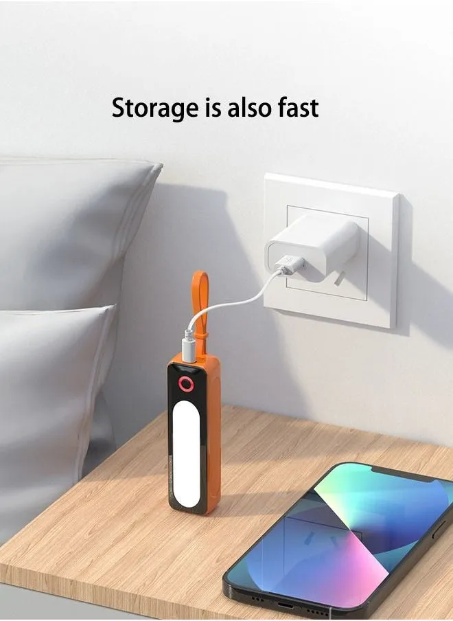 Powerful Power Bank With 5000mAh Fast Charging, Reliable Protection, Samsung Galaxy S22 S23 S21, S20 Android Phones airplane Travel Small Portable Charger with Anti-slip Type-c cable Orange-2