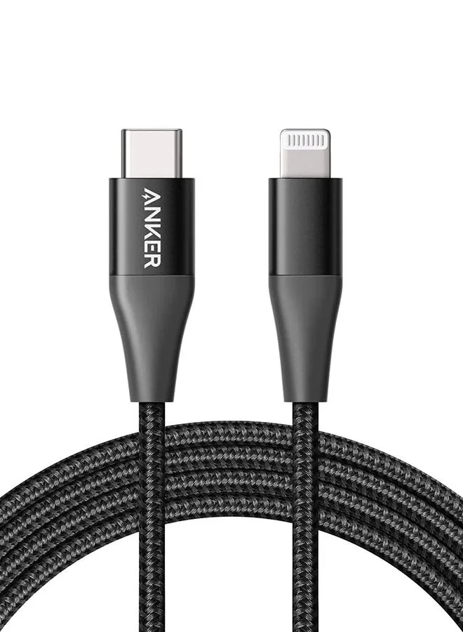 كابل باور لاين+ II USB-C إلى Lightning مزود بحافظة للسفر أسود-1