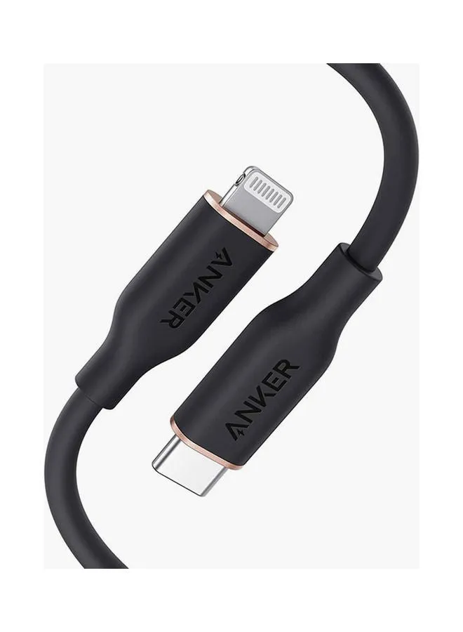 كابل باور لاين III فلو من منفذ  USB-C إلى منفذ لايتنينج (3 أقدام/0.9 متر) أسود-1