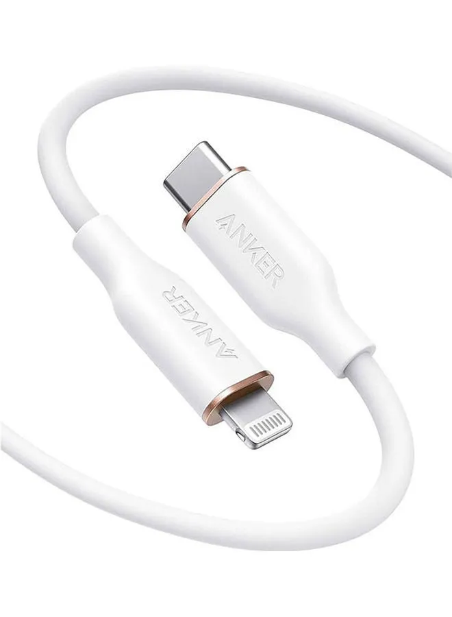 كابل باور لاين III فلو من منفذ  USB-C إلى منفذ لايتنينج (3 أقدام/0.9 متر) أبيض-1