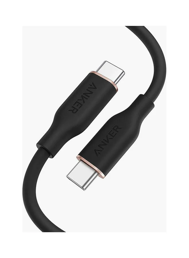 كابل باور لاين III فلو من منفذ USB-C إلى منفذ USB-C بقدرة 100 وات (بطول 0.9 م/ 3 أقدام) أسود-1