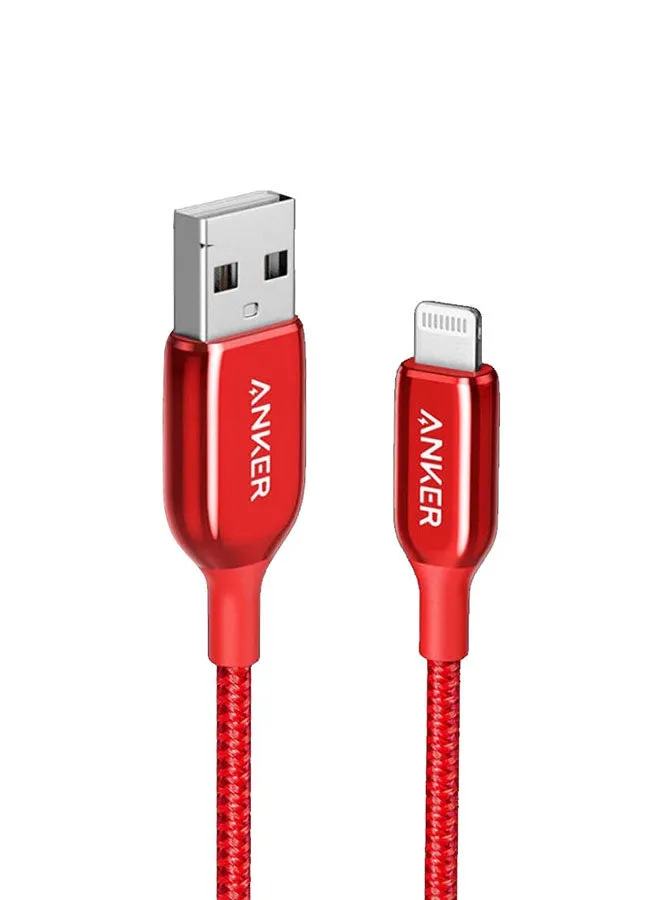 كابل باور لاين بلس III من Lightning إلى USB A طراز A8822H91 أحمر-1