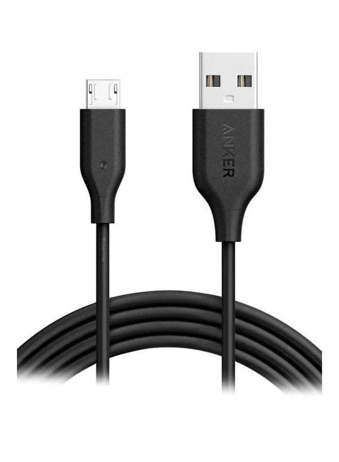 كابل باور لاين بلس بمنفذ مايكرو USB بطول 1.8 متراً أسود-1