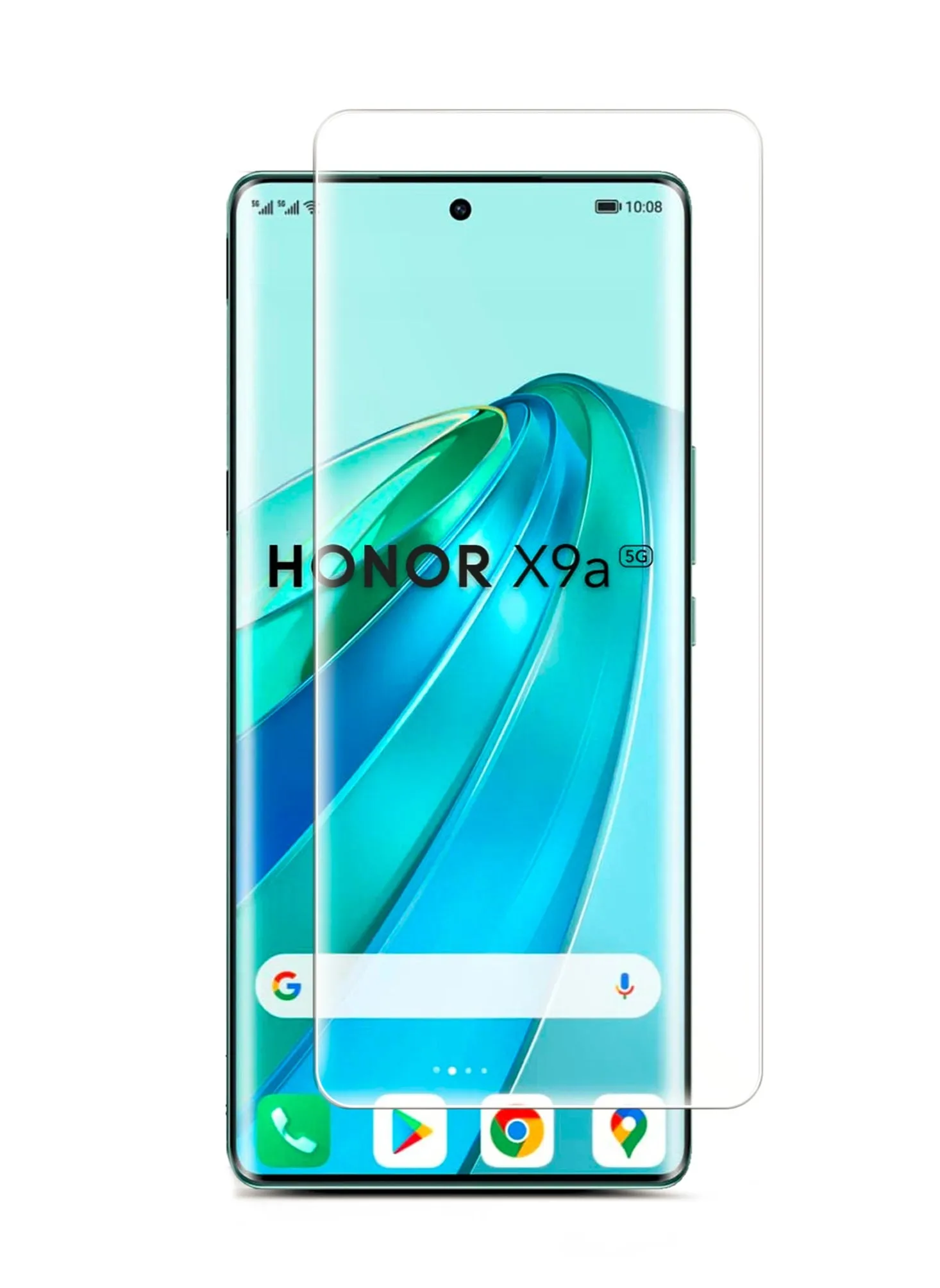 واقي شاشة زجاجي مقوى بحواف منحنية فائقة اللصق بالكامل للأشعة فوق البنفسجية لهاتف Honor X9a 5G 2023 شفاف-2