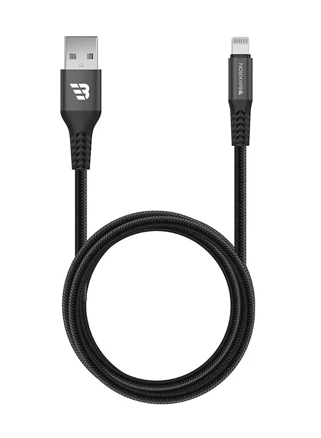 Premium USB-A To Lightning Cable MFI Certified Charge And Sync With Ultra Durable Bullet-Proof Aramid Fiber Exterior 1.2M Black-1