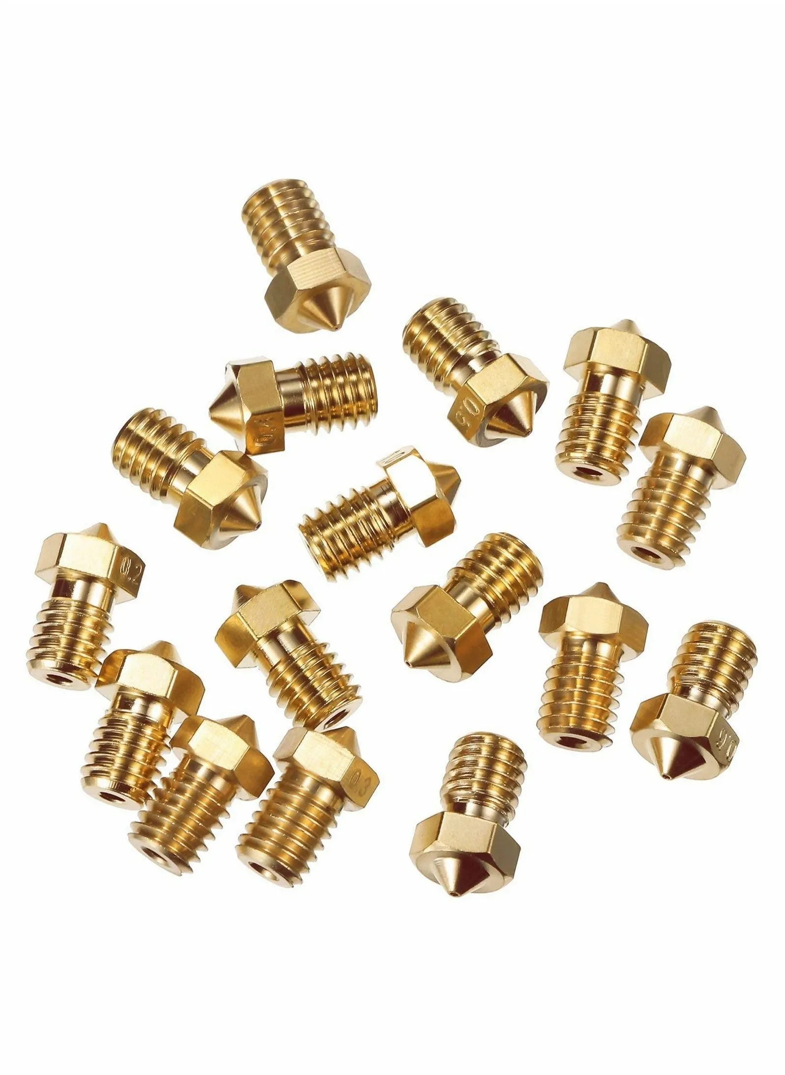 Printer Nozzle AE 25 PCS 3D, 0.2/0.4/0.6/0.8/1.0 mm Hardened Steel for ABS/PLA 3D Makerbot Creality CR-10 (Gold)-2