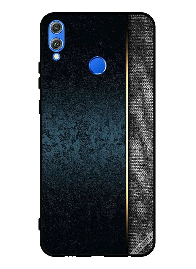 غطاء حماية لهاتف Honor 8X بنمط جلدي داكن-1