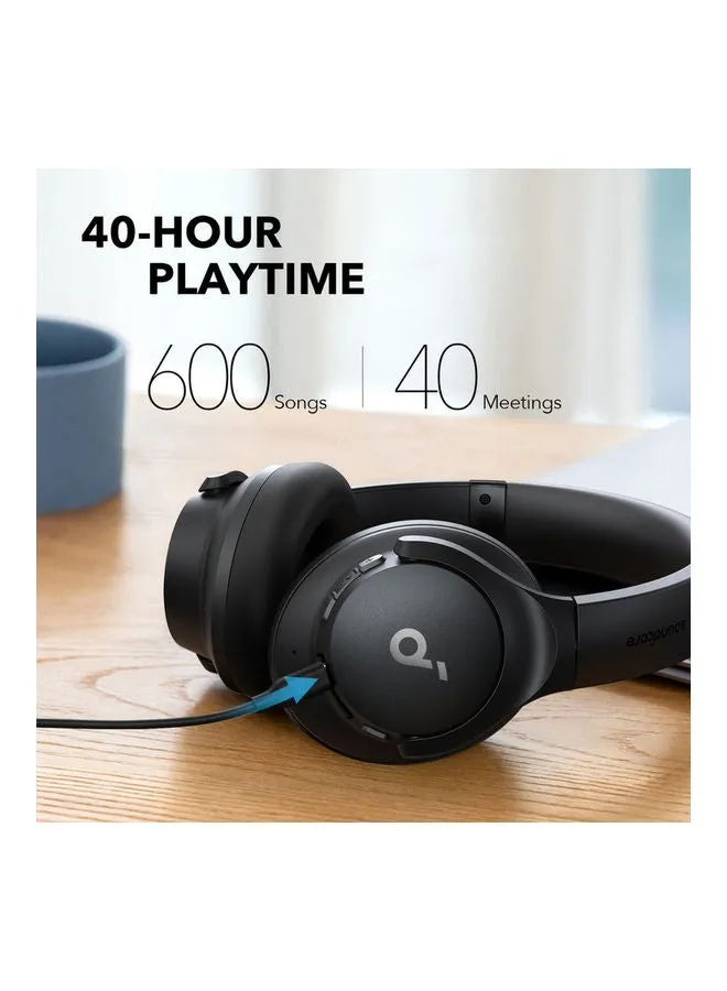 سماعات رأس Q20i Hybrid Active Noise Cancelling قابلة للطي، بلوتوث لاسلكي فوق الأذن، وقت تشغيل ANC طويل 40 ساعة، صوت عالي الدقة، صوت جهير كبير، تخصيص عبر تطبيق، وضع الشفافية-2