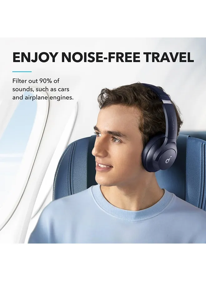 سماعات رأس Q20i Hybrid Active Noise Cancelling قابلة للطي، بلوتوث لاسلكي فوق الأذن، وقت تشغيل ANC طويل 40 ساعة، صوت عالي الدقة، صوت جهير كبير، تخصيص عبر تطبيق، وضع الشفافية-2