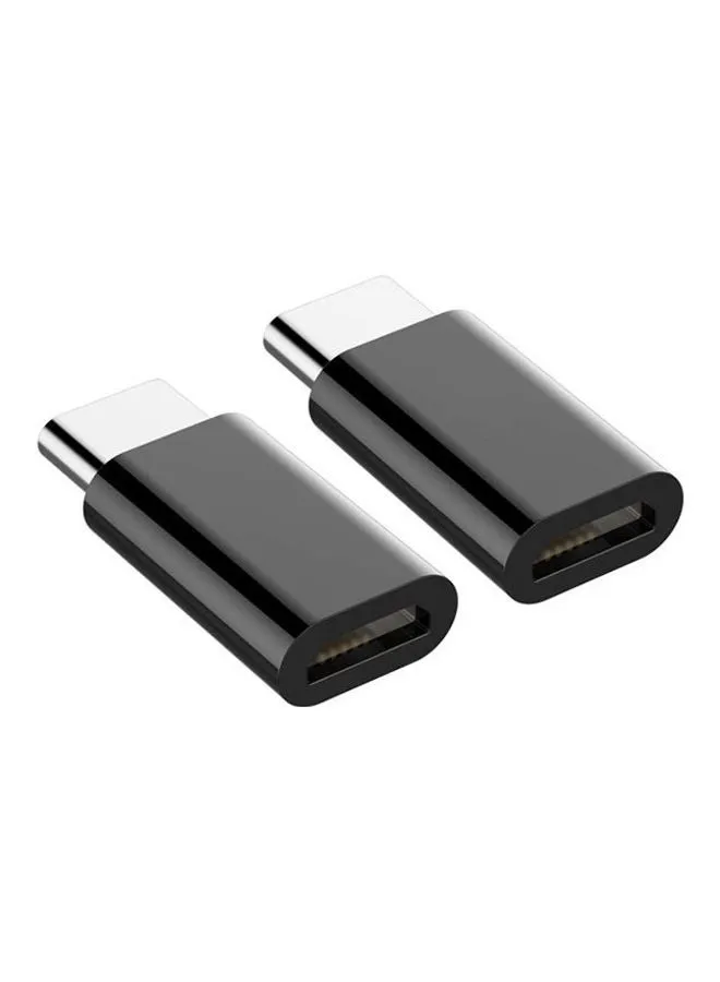 مجموعة مكونة من قطعتين من محول USB Type C إلى مايكرو USB من رانكي بمنفذ USB C أسود-1