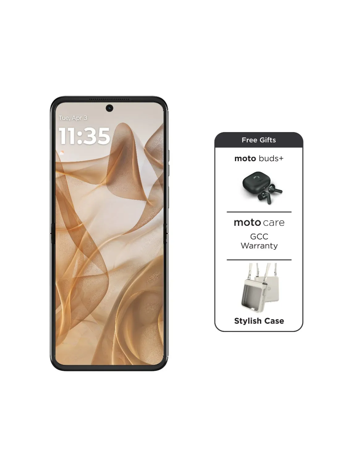 Razr 50، 5G، ثنائي الشريحة، رملي الشاطئ، 8 جيجابايت رام، 256 جيجابايت، مع سماعات Moto Buds+ مجانية - إصدار الشرق الأوسط-1