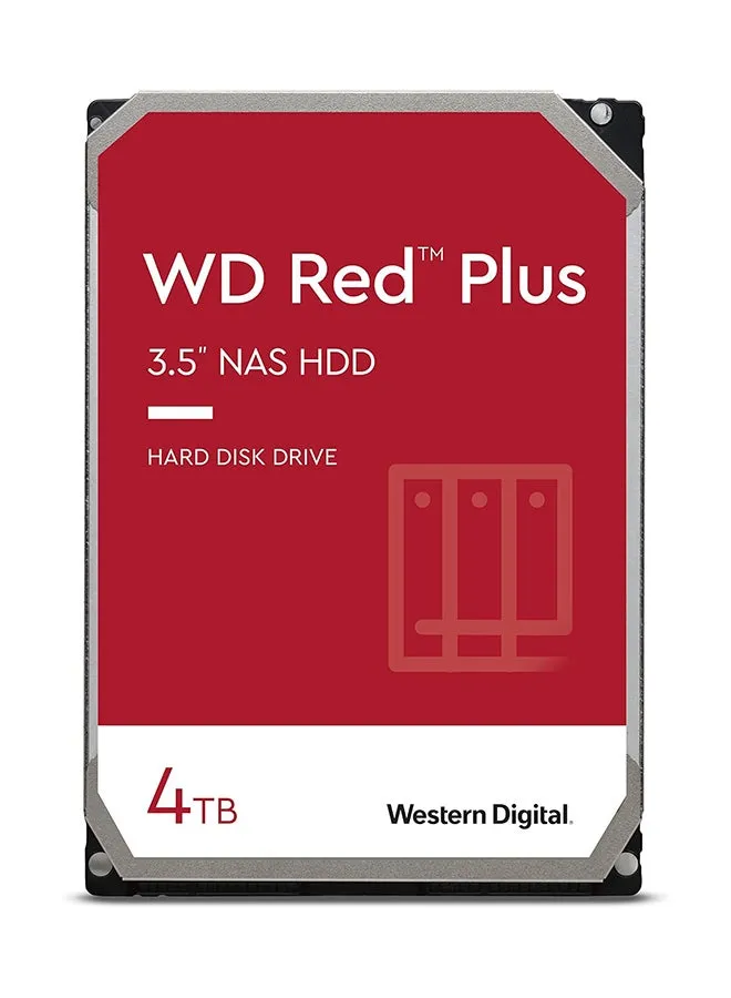 Red Plus 4 تيرابايت SATA 6 جيجابايت/ثانية 3.5 بوصة محرك أقراص ثابتة NAS، فئة 5400 دورة في الدقيقة، ذاكرة تخزين مؤقت 256 ميجابايت، توازن نشط ثلاثي الأبعاد بلس، معدل حمل عمل يصل إلى 180 تيرابايت/عام، برنامج NASware الثابت للتوافق-1