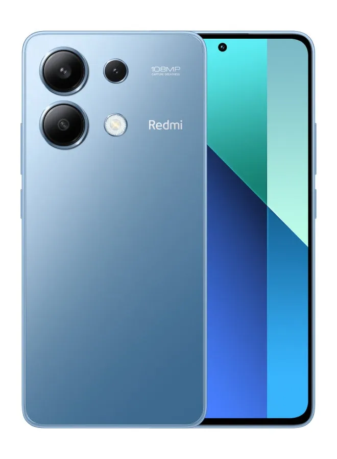 هاتف Redmi Note 13 ثنائي الشريحة بلون أزرق ثلجي وذاكرة وصول عشوائي (RAM) سعة 8 جيجابايت وذاكرة داخلية 256 جيجابايت يدعم تقنية 4G - الإصدار العالمي-1