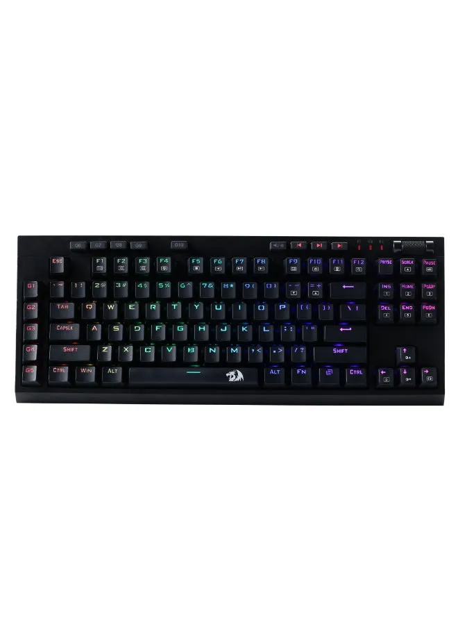 Redragon K596 VISHNU 3 أوضاع لوحة مفاتيح الألعاب الميكانيكية RGB، 87 مفتاحًا TKL لوحة مفاتيح مدمجة مع بطارية 2400 مللي أمبير في الساعة-1