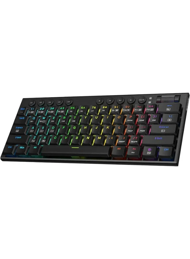 Redragon K632 PRO Noctis 60% لوحة مفاتيح ميكانيكية RGB لاسلكية، بلوتوث/2.4 جيجا هرتز/لوحة مفاتيح سلكية ثلاثية الوضع رفيعة للغاية ومنخفضة للألعاب-1