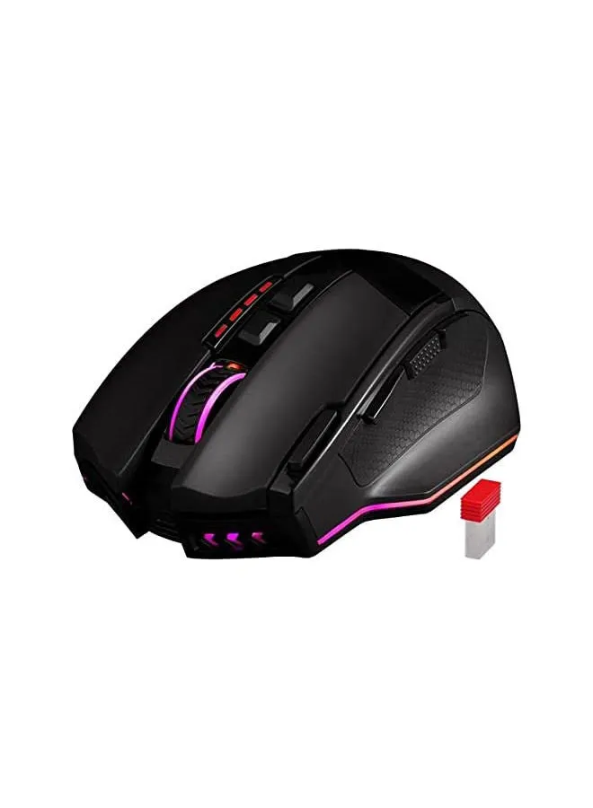 Redragon M801 Gaming Mouse LED RGB Backlit MMO 9 Programmable Buttons with Macro Recording Side Buttons Rapid Fire for Windows PC (Wireless, Black)-2