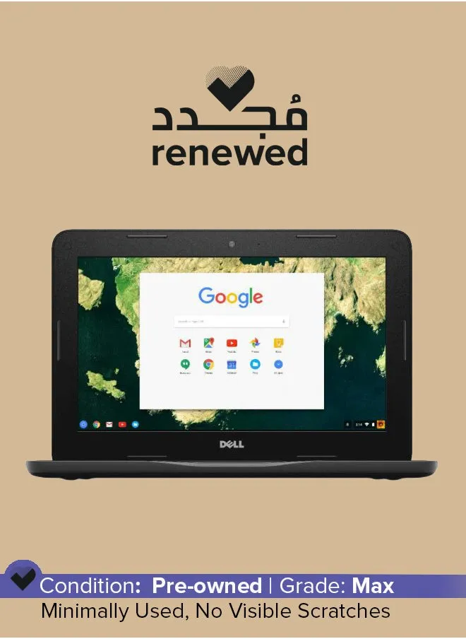 تم تجديده - كمبيوتر محمول Chromebook 11 3180 بشاشة مقاس 11.6 بوصة ومعالج Celeron N3060 وذاكرة وصول عشوائي سعة 2 جيجابايت ومحرك أقراص فلاش eMMC سعة 16 جيجابايت وبطاقة رسومات Intel HD 400-1