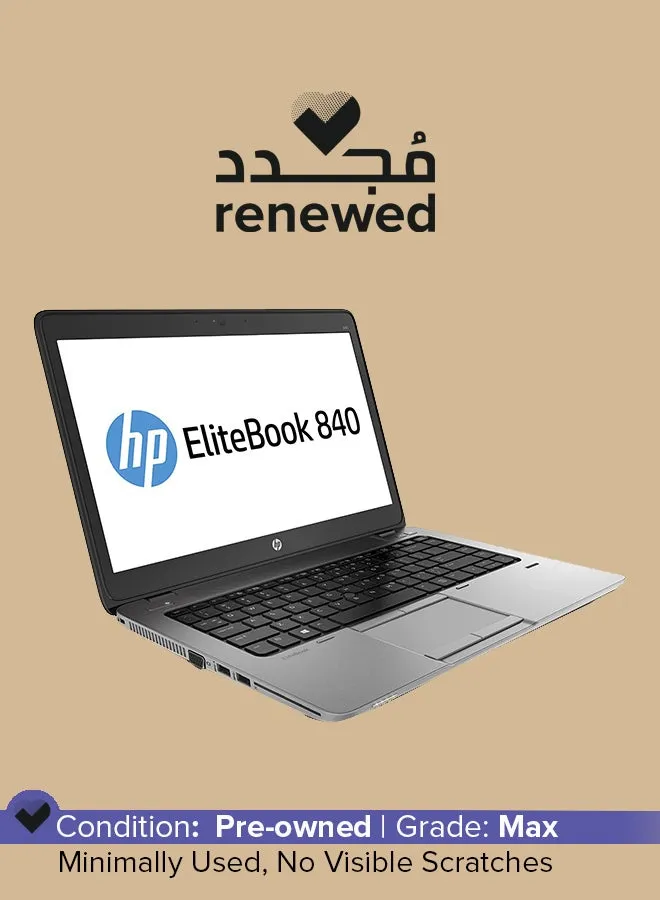 تم تجديده - كمبيوتر محمول Elitebook 840 G1 بشاشة مقاس 14 بوصة ومعالج Intel Core i5/الجيل الرابع/ذاكرة وصول عشوائي سعة 16 جيجابايت/محرك أقراص SSD سعة 1 تيرابايت/بطاقة رسومات Intel HD 4400 إنجليزي أسود-1