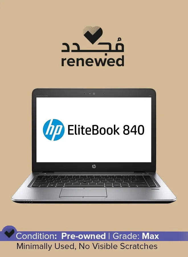 مُجدد - لابتوب إيليت بوك 840 جي 3 (إصدار 2016) بشاشة 14 بوصة ومعالج إنتل كور i5 من الجيل السادس بذاكرة رام سعة 8 جيجابايت ومحرك أقراص SSD سعة 256 جيجابايت وبطاقة رسومات مدمجة اللغة الإنجليزية فضي-1