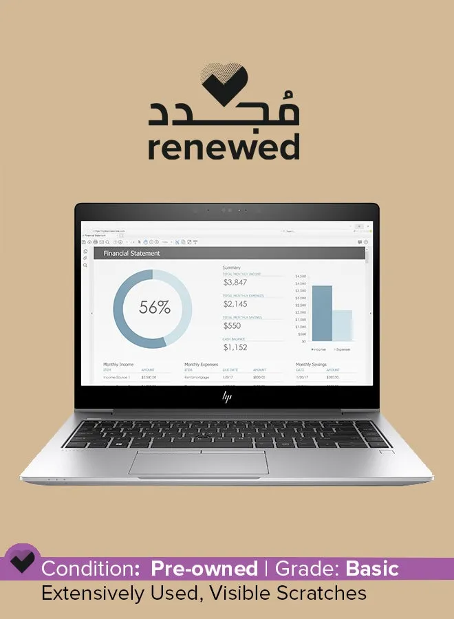 Renewed - كمبيوتر محمول Elitebook X360 1030 G3 (2019) بشاشة مقاس 13.3 بوصة ومعالج إنتل كور i7/الجيل الثامن وذاكرة الوصول العشوائي سعة 8 جيجابايت ومحرك أقراص SSD سعة 256 جيجابايت وبطاقة رسومات إنتل عالية الدقة باللغة الإنجليزية فضي-1