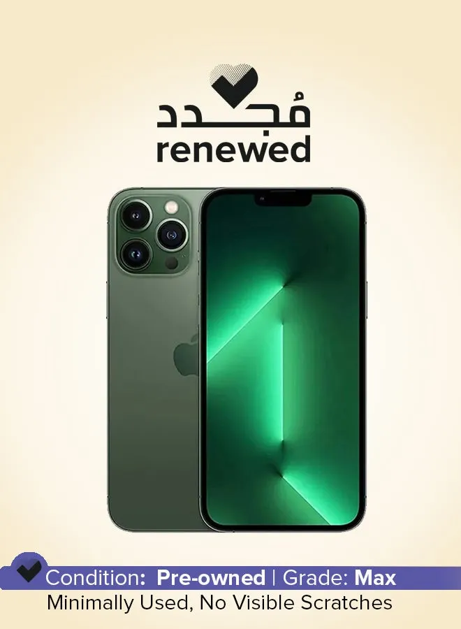 تم تجديده - iPhone 13 Pro max سعة 256 جيجابايت باللون الأخضر Alpine Green ومزود بتقنية 5G مع تطبيق Facetime - إصدار عالمي-1