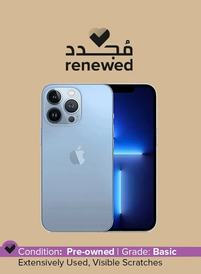 تم تجديده - iPhone 13 Pro Max، سعة 256 جيجابايت، لون أزرق سييرا، يدعم تقنية 5G مع تطبيق Facetime-1