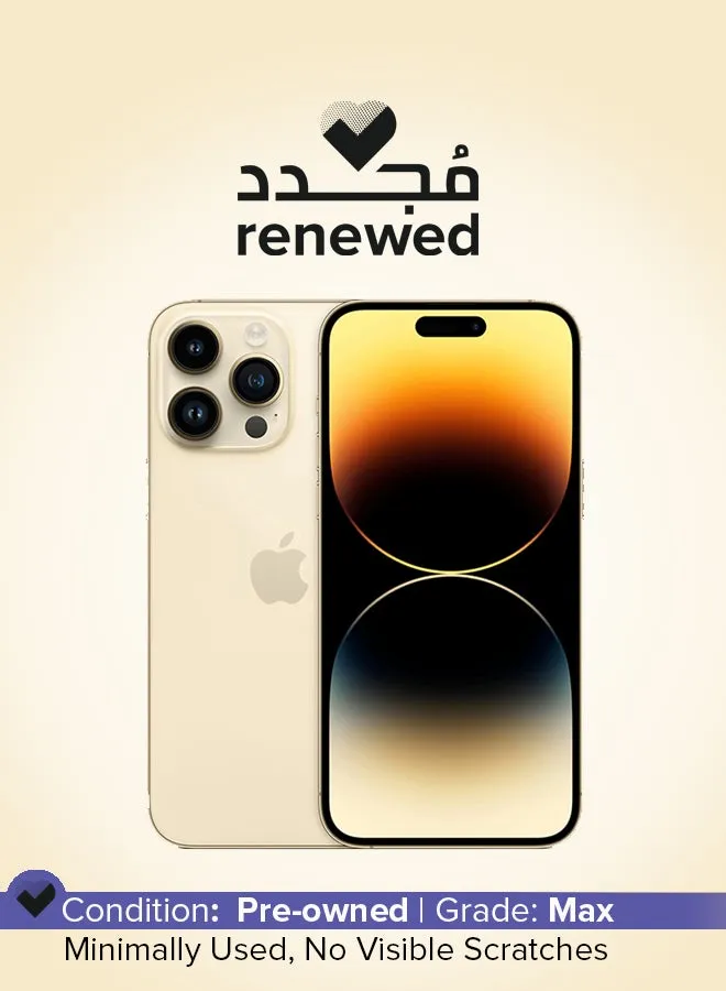 تم تجديده - iPhone 14 Pro Max ثنائي الشريحة 256GB ذهبي 5G مع FaceTime-1