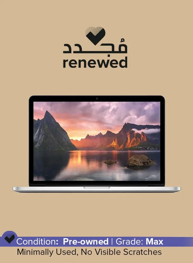 مٌجدد - لابتوب ماك بوك برو A1502 (إصدار 2015) بشاشة مقاس 13.3 بوصة ومعالج إنتل كور i5/ الجيل السادس/ ذاكرة رام سعة 8 جيجابايت/ محرك أقراص SSD سعة 128 جيجابايت/ بطاقة رسومات مدمجة سعة 1.5 جيجابايت اللغة الإنجليزية فضي-1