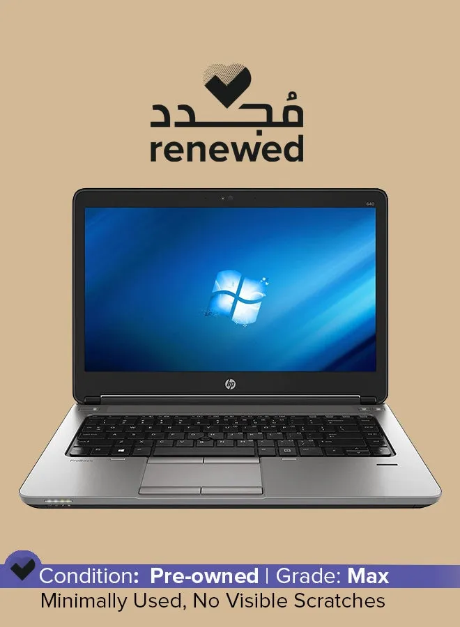 تم تجديده - كمبيوتر محمول Probook 640 G1 (2015) بشاشة مقاس 14 بوصة، ومعالج Intel Core i5/الجيل الرابع/ذاكرة الوصول العشوائي 8 جيجابايت/محرك أقراص SSD سعة 256 جيجابايت/بطاقة رسومات Intel HD 1 جيجابايت 520 إنجليزي أسود-1