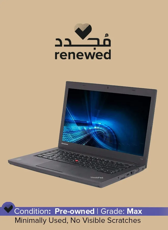 تم تجديده - كمبيوتر محمول T440 ThinkPad Utrabook بشاشة عالية الدقة مقاس 14 بوصة ومعالج Intel Core i5-4th Gen وذاكرة وصول عشوائي DDR3L سعة 8 جيجابايت ومحرك أقراص SSD سعة 240 جيجابايت ونظام تشغيل Windows 10 Pro باللغة الإنجليزية أسود-1