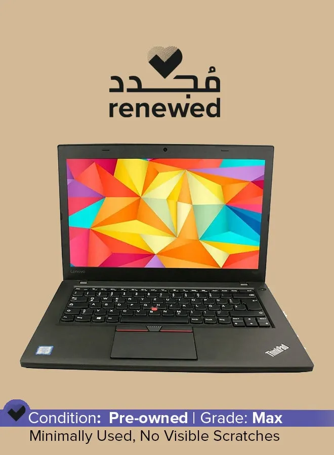 تم تجديده - كمبيوتر محمول T460 ThinkPad Utrabook مزود بشاشة عالية الدقة مقاس 14 بوصة ومعالج Intel Core i5-6th Gen وذاكرة وصول عشوائي DDR4 سعة 8 جيجابايت ومحرك أقراص SSD سعة 256 جيجابايت ونظام تشغيل Windows 10 Pro باللغة الإنجليزية أسود-1