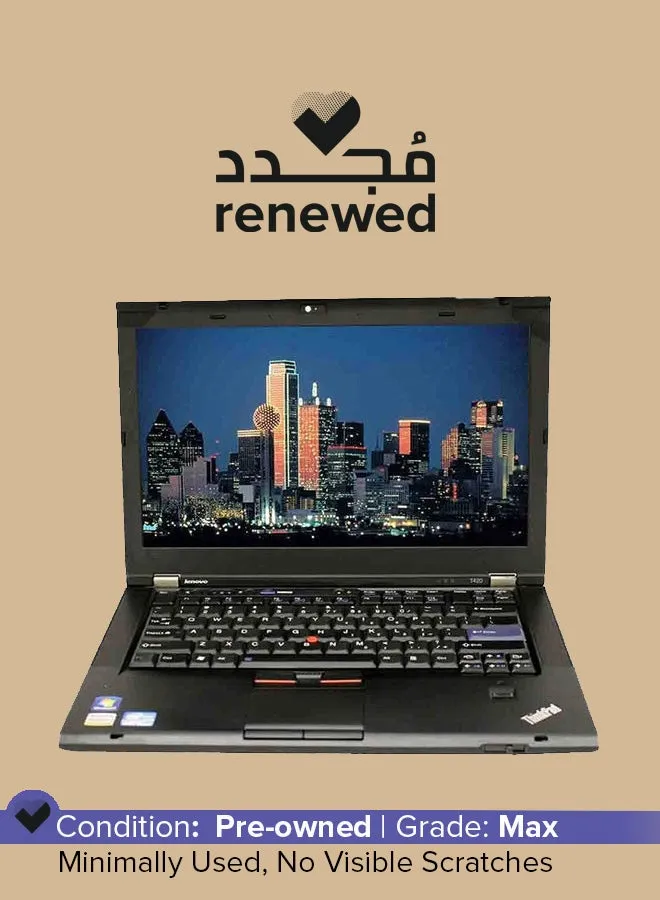 تم تجديده - كمبيوتر محمول ThinkPad T420 بشاشة عرض مقاس 14 بوصة، ومعالج Intel Core i5-2nd Generation/ذاكرة وصول عشوائي 8 جيجابايت/محرك أقراص SSD سعة 128 جيجابايت/نظام تشغيل Windows 10 إنجليزي أسود-1