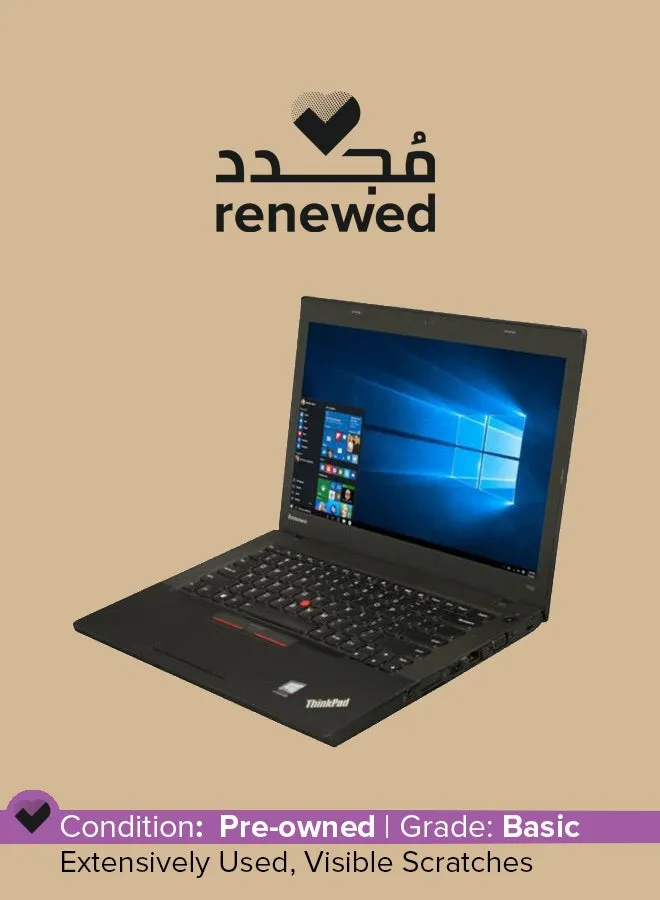 تم تجديده - كمبيوتر محمول Thinkpad T450 (2015) بشاشة مقاس 14 بوصة، ومعالج Intel Core i5/الجيل الرابع/ذاكرة وصول عشوائي سعة 4 جيجابايت/محرك أقراص HDD سعة 500 قرص صلب/بطاقة رسومات Intel HD أسود إنجليزي أسود-1