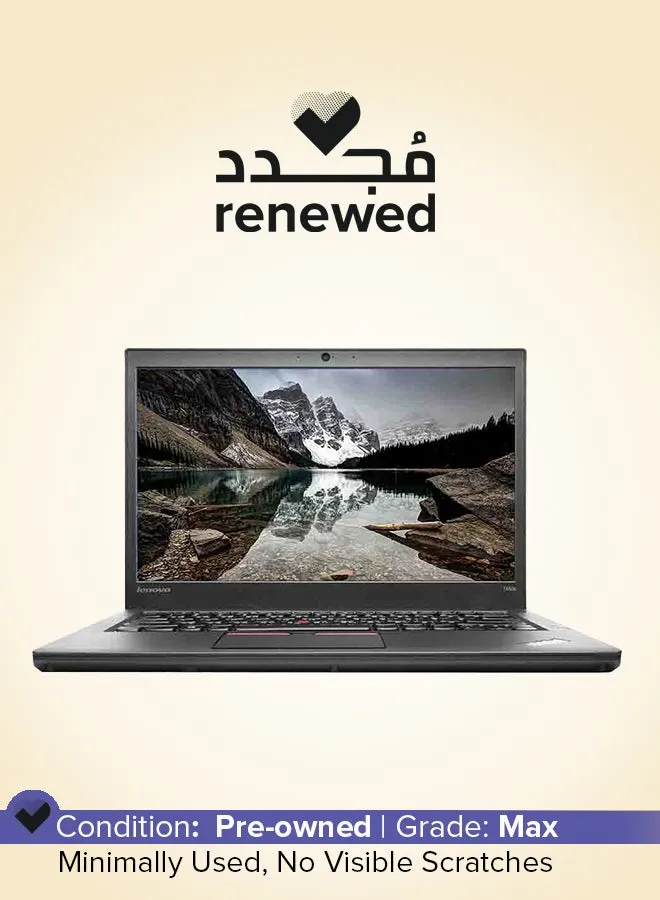 لابتوب ثينك باد مجدد T450s مع شاشة 14 بوصة ، معالج إنتل كور i5  الجيل الخامس / ذاكرة رام 8 جيجابايت / سعة تخزين 256 جيجابايت إس إس دي / إنتل يو اتش دى جرافيكس / نظام تشغيل ويندوز 10 برو أسود-1