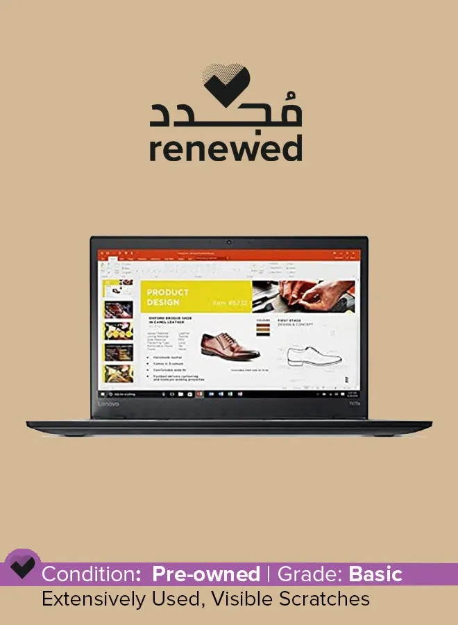 تم تجديده - كمبيوتر محمول للأعمال Thinkpad T470s (2017) مزود بشاشة مقاس 14 بوصة ومعالج Intel Core i7/الجيل السابع/ذاكرة وصول عشوائي سعة 8 جيجابايت/محرك أقراص SSD سعة 256 جيجابايت/بطاقة رسومات Intel HD 620 مع لوحة مفاتيح باللغة الإنجليزية/العربية أسود-1