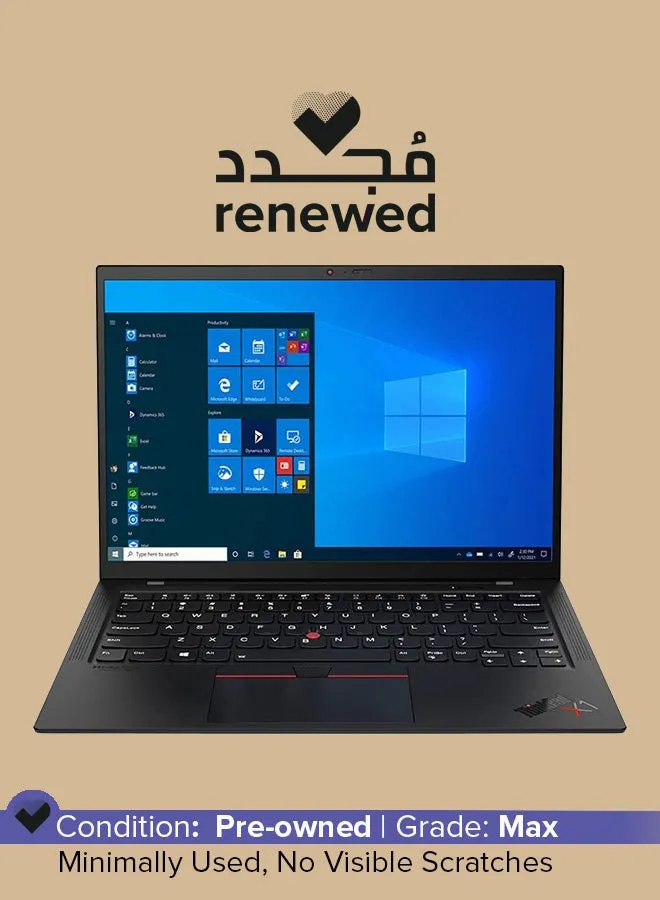 تم تجديده - كمبيوتر محمول Thinkpad X1 Carbon G5 (2018) بشاشة مقاس 14 بوصة ومعالج Intel Core i5/الجيل السادس/ذاكرة وصول عشوائي 8 جيجابايت/محرك أقراص SSD سعة 256 جيجابايت/بطاقة رسومات Intel UHD 620-1