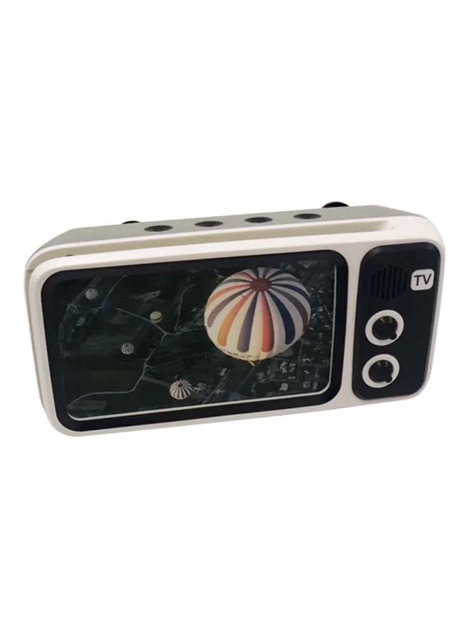 Retro TV Shape Mini Bluetooth Stereo Speaker Sliver-1