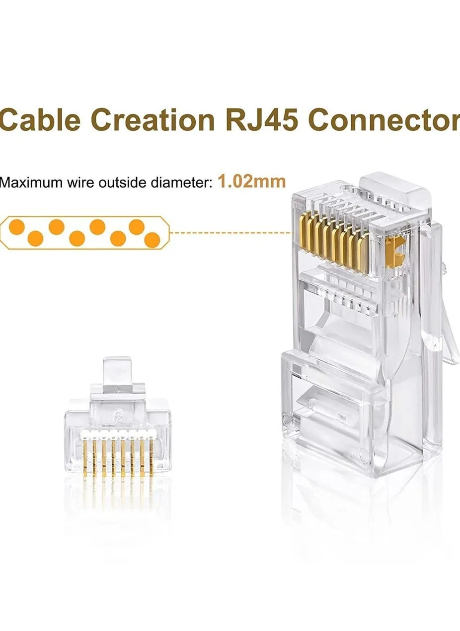 RJ45 موصل cat6 / cat5e 50 مجموعات من إيثرنت cat5e موصل كابل الصلبة أو القياسية كابل التوصيل UTP-2