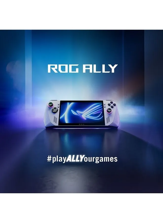 Rog Ally RC71L White Gaming Handheld AMD Ryzen Z1 Extreme 16GB 512GB SSD Radeon Navi3 12GB VRAM Win11 Home 7 بوصة 120 هرتز 7Ms Gorilla Glass Dxc شاشة تعمل باللمس بصمة الإصبع-2