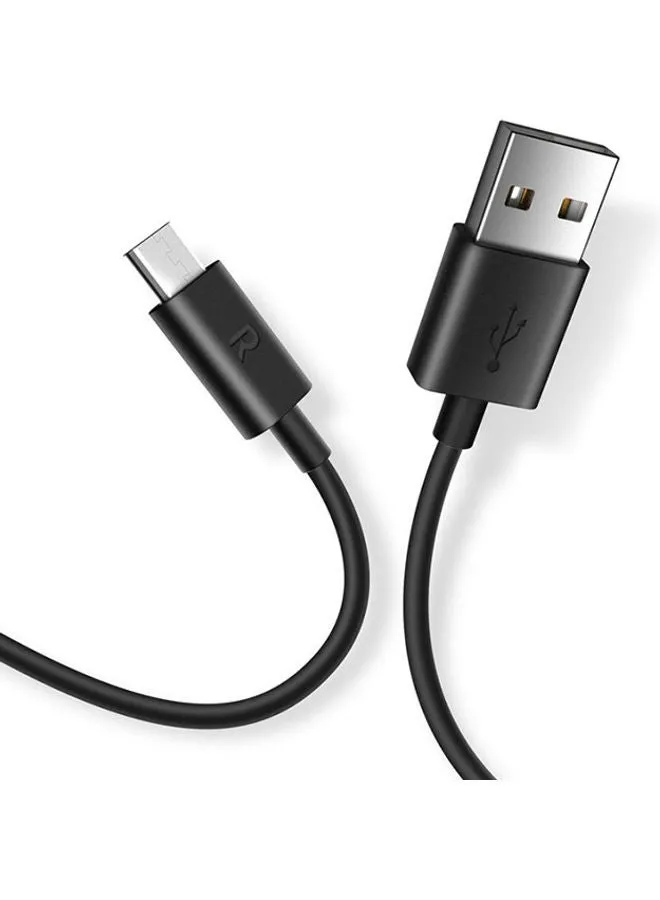 كابل من منفذ USB-A إلى منفذ مايكرو USB-B بطول 1 م/ 3.3 أقدام طراز RP-CB043 أسود-1