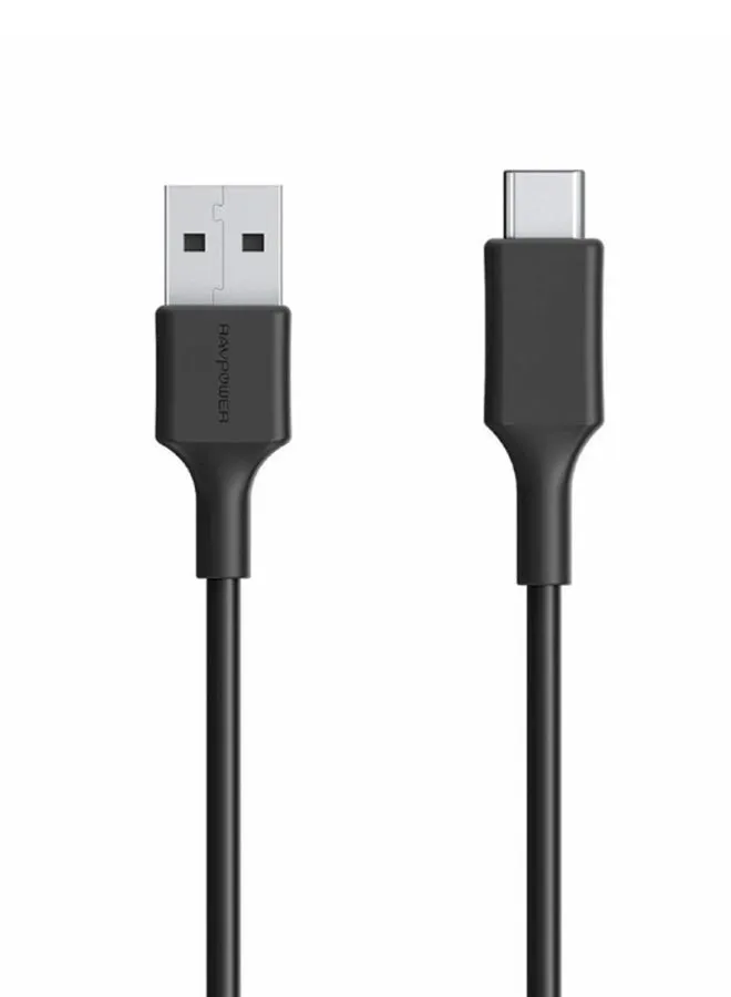 كابل بمنفذ USB-A إلى USB-C طراز RP-CB044 أسود-1